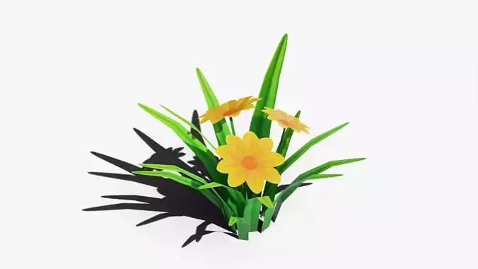 Stylized Daisy Low-poly 3D model