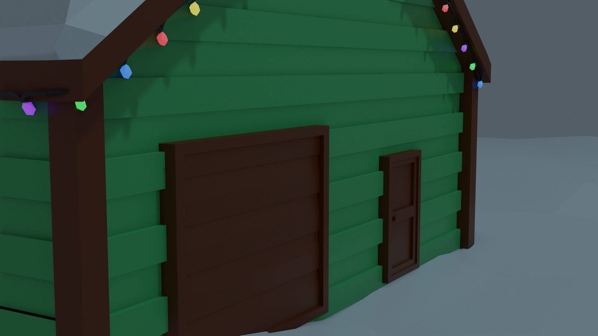 Christmas Suburb Game Ready Houses Low-poly 3D model_17