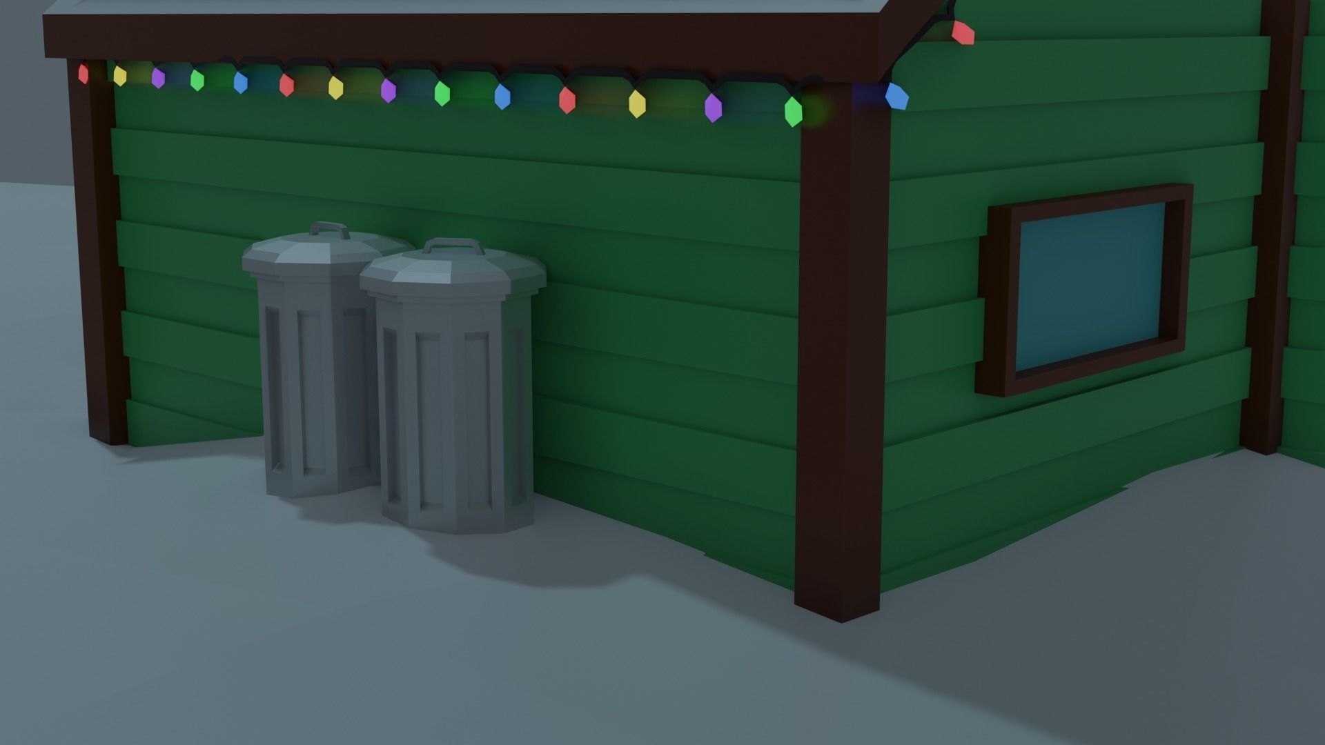 Christmas Suburb Game Ready Houses Low-poly 3D model_15