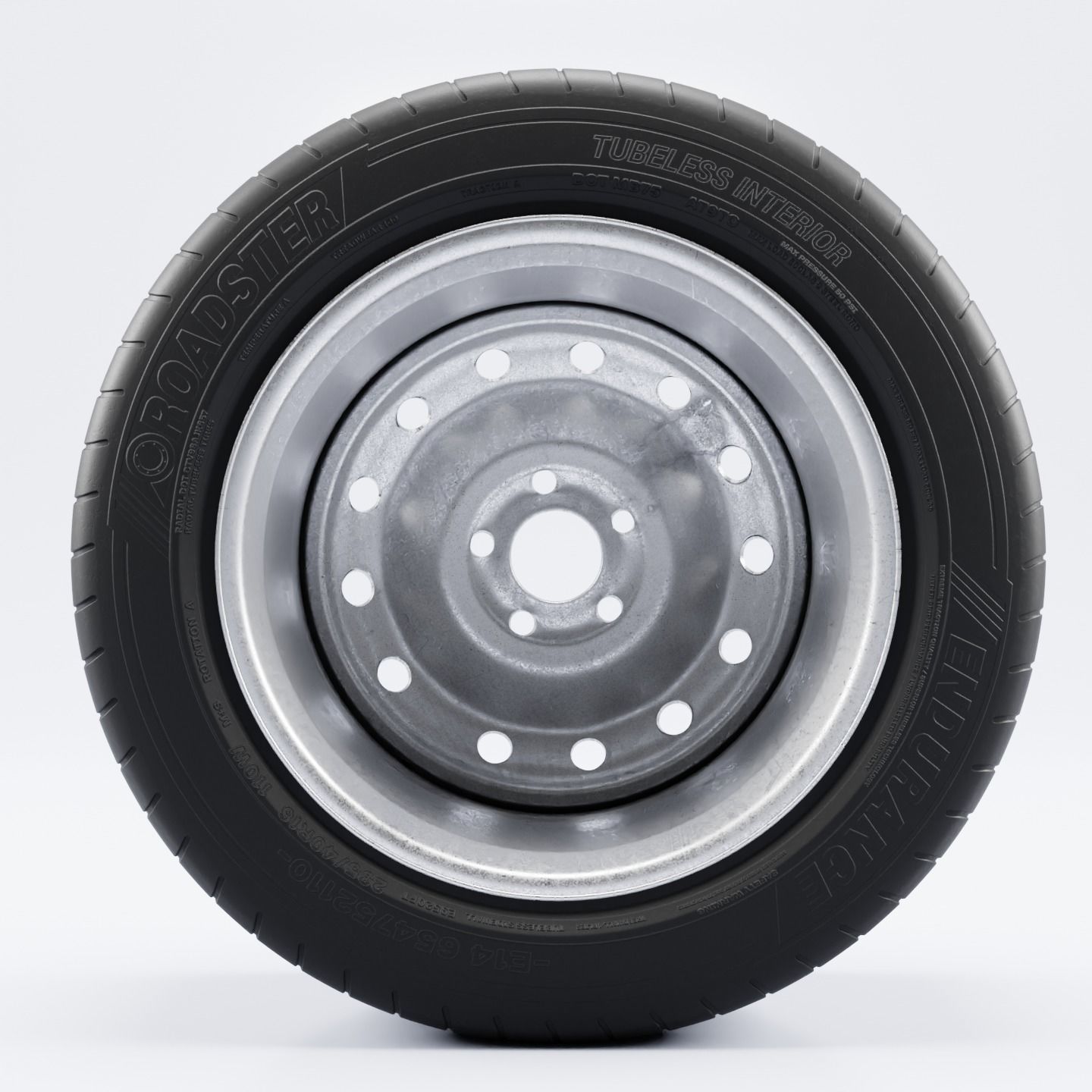 Steel Rim and Tire Tyre Spare Tire Low-poly 3D model_10