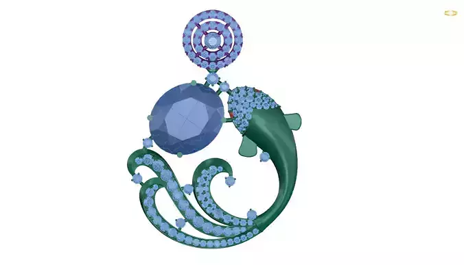 pendant emerald and diamond