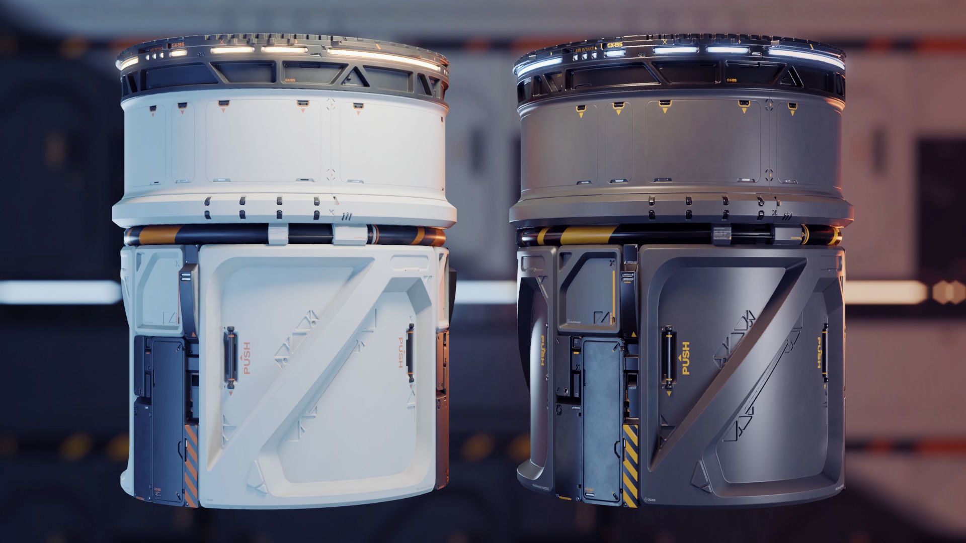 Sci-fi trim sheet 3D model_3