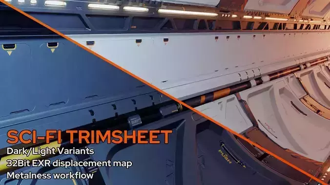 Sci-fi trim sheet 3D model Sci-fi trim sheet 3D model