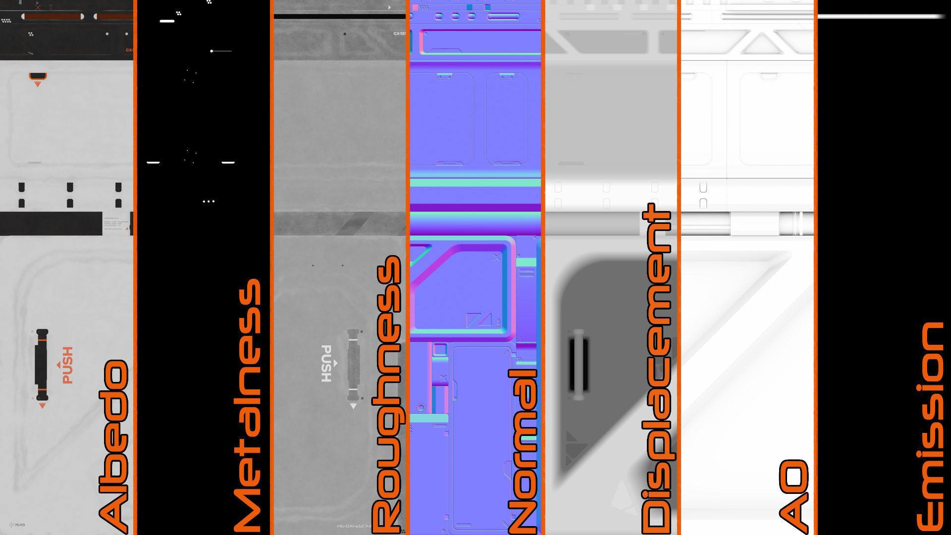 Sci-fi trim sheet 3D model_5