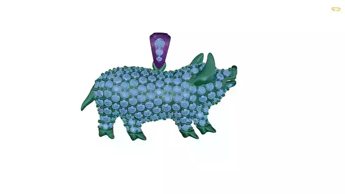 pendant pig diamonds