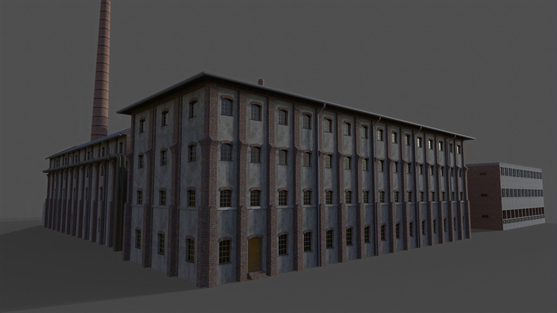 Old Sugar Mill Factory low poly Low-poly 3D model_6