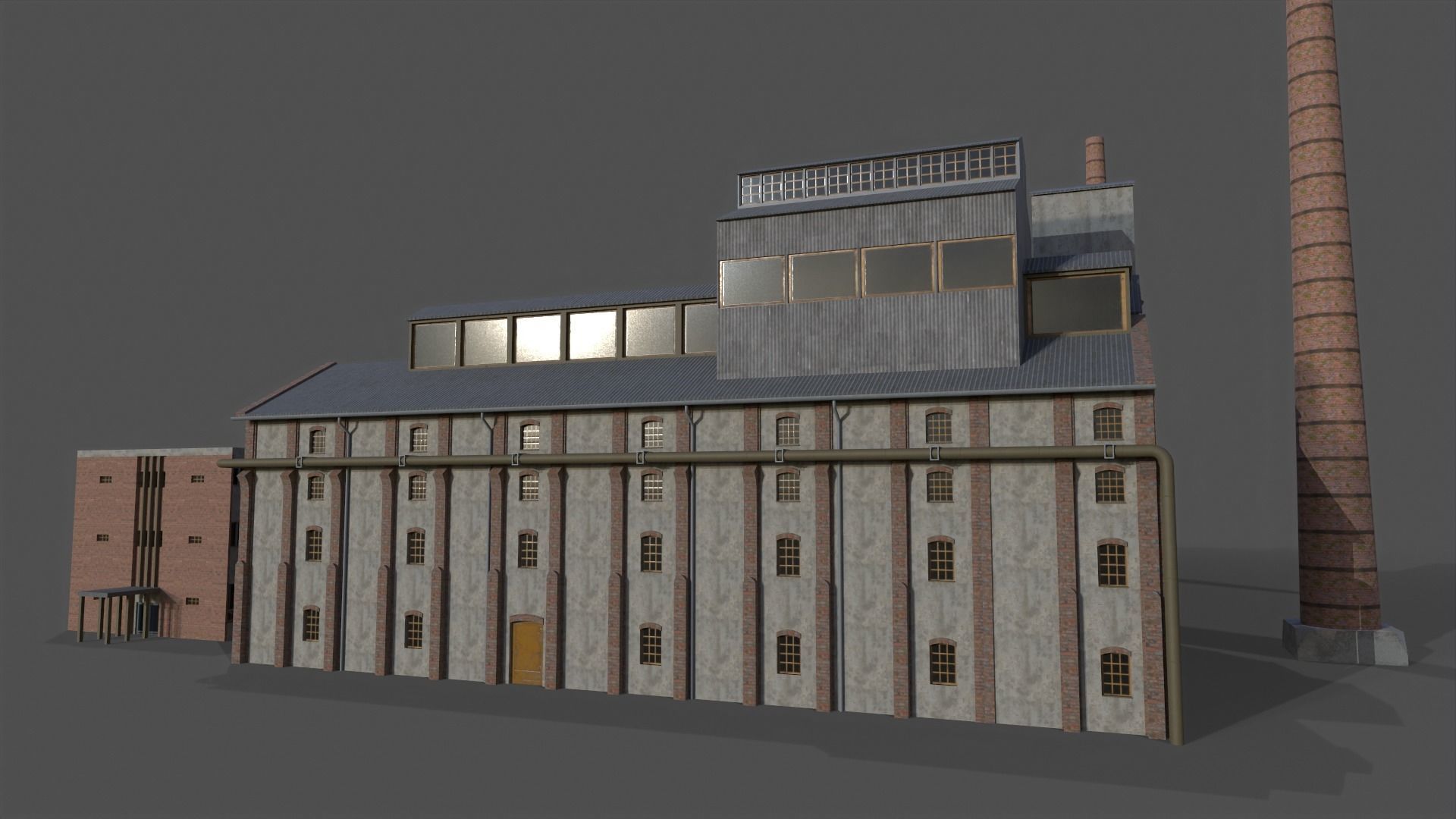 Old Sugar Mill Factory low poly Low-poly 3D model_2