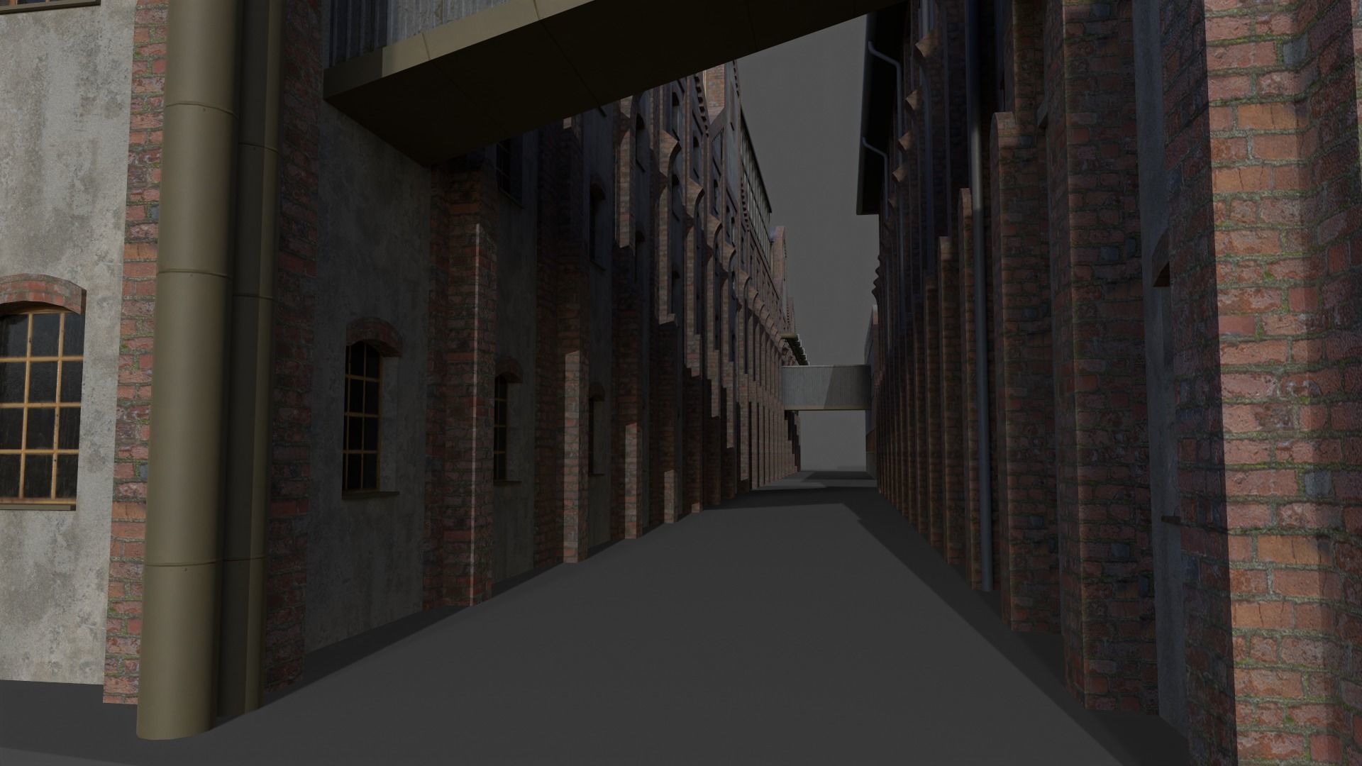 Old Sugar Mill Factory low poly Low-poly 3D model_7