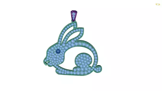 pendant rabbit made of diamonds