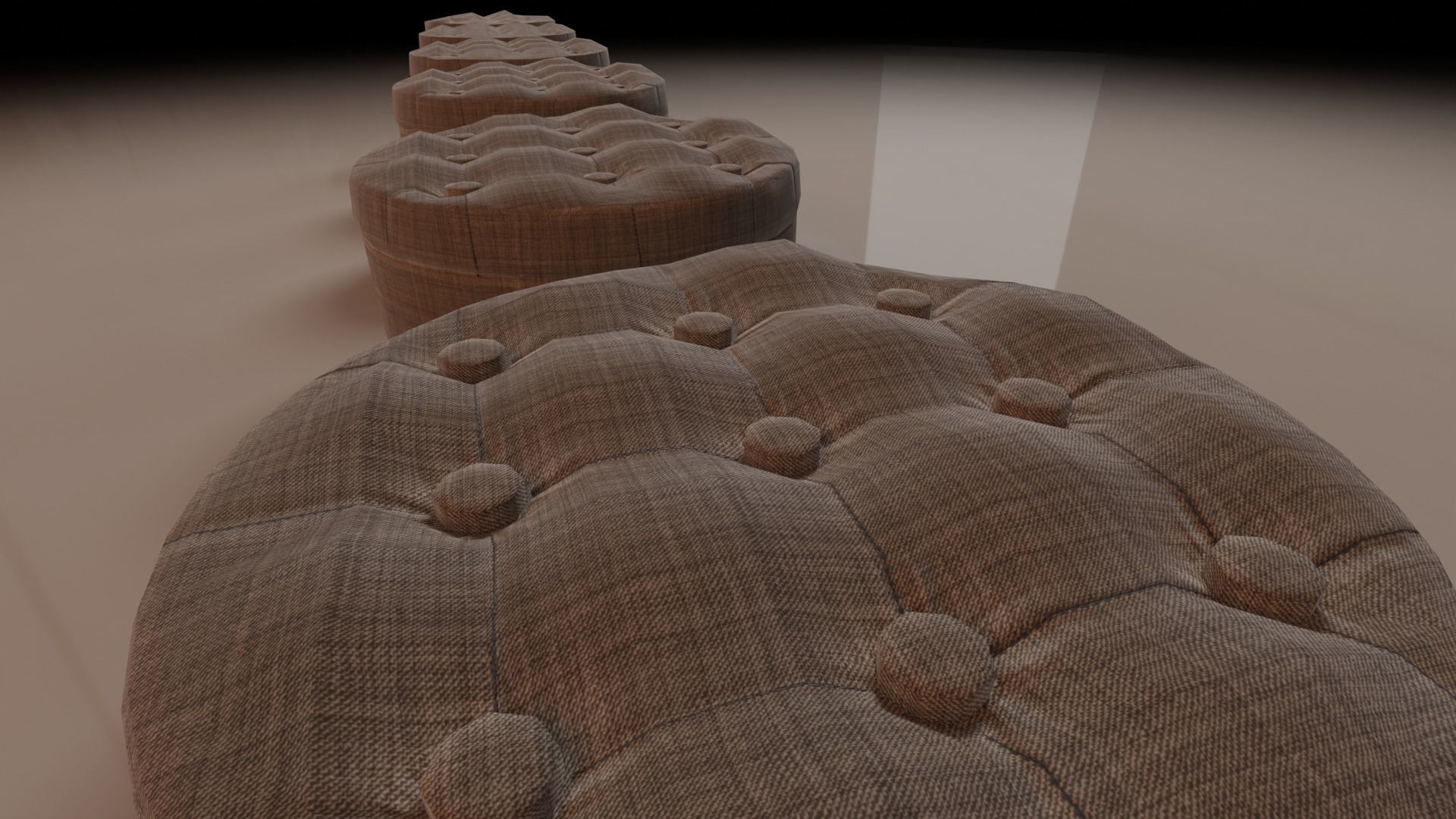 Textile Stool Low Poly Low-poly 3D model_7