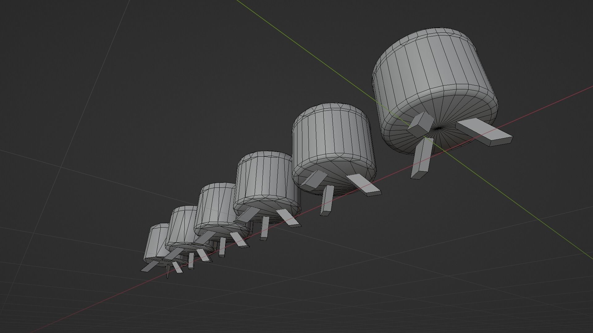 Textile Stool Low Poly Low-poly 3D model_14