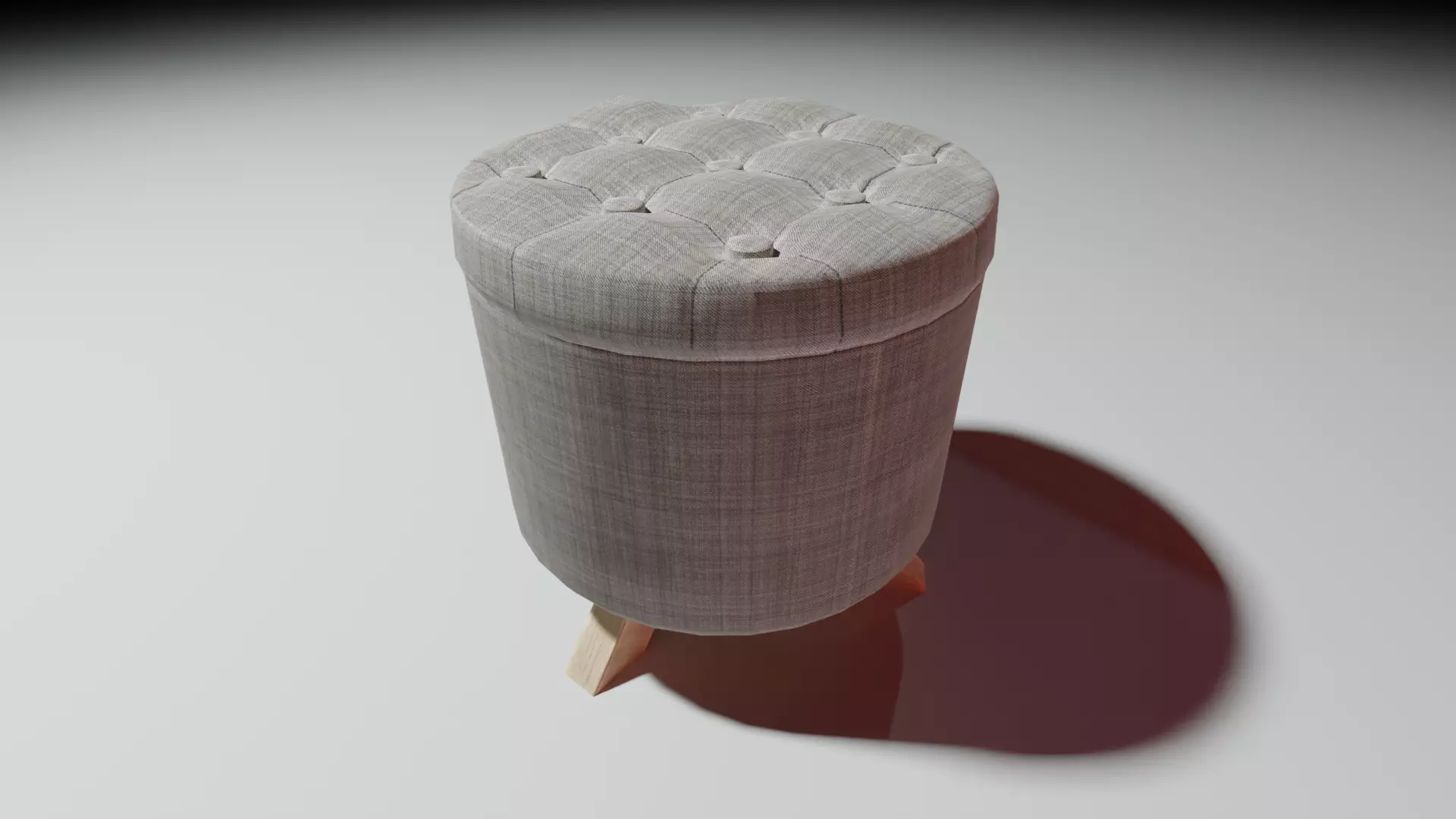 Textile Stool Low Poly Low-poly 3D model_0