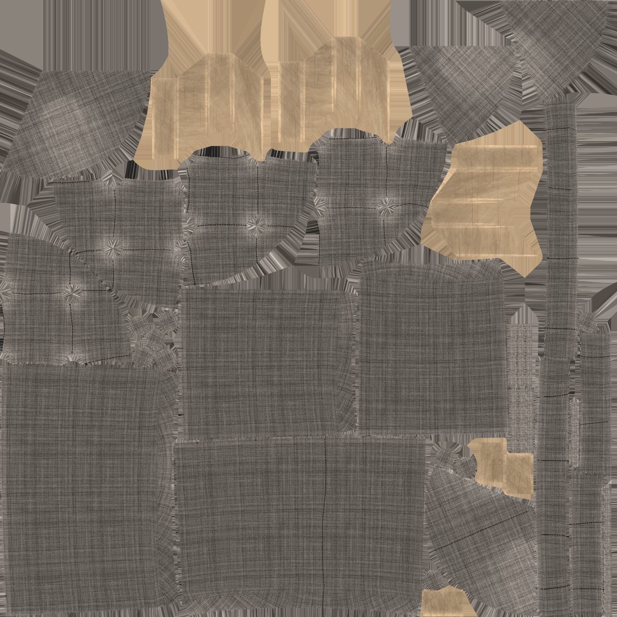 Textile Stool Low Poly Low-poly 3D model_20