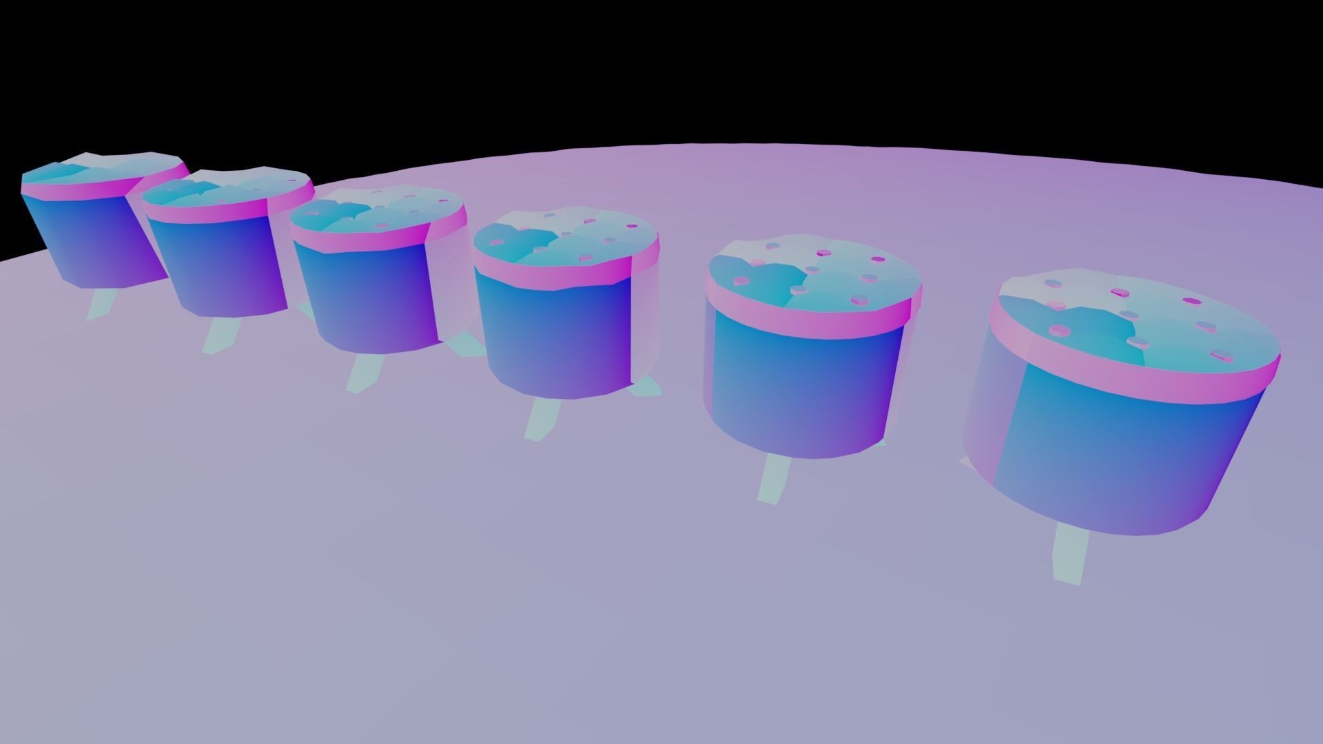 Textile Stool Low Poly Low-poly 3D model_19