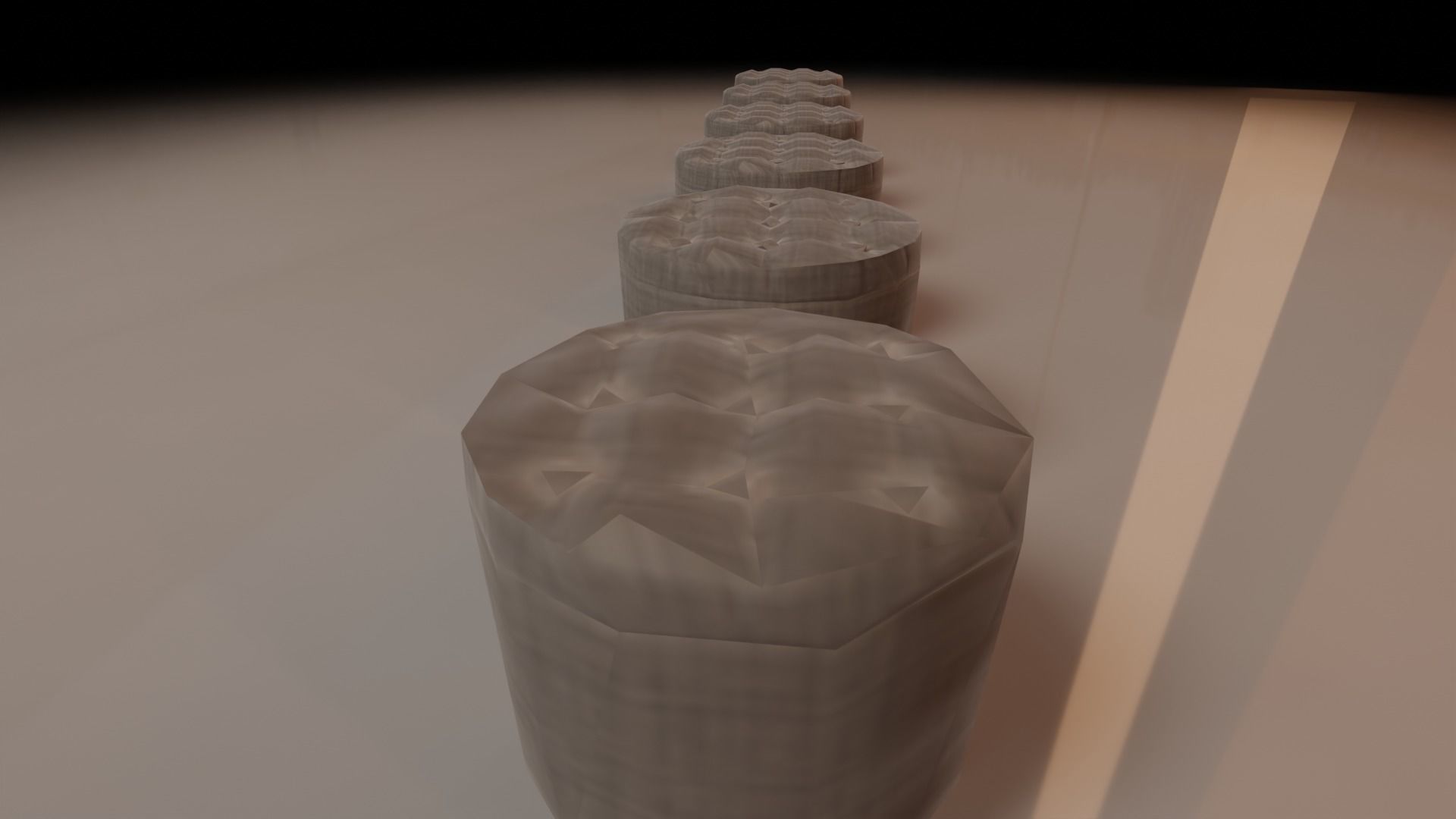 Textile Stool Low Poly Low-poly 3D model_8