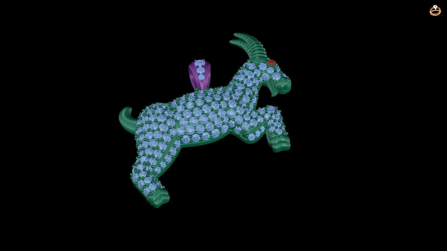 pendant goat in night sky 3D print model_1