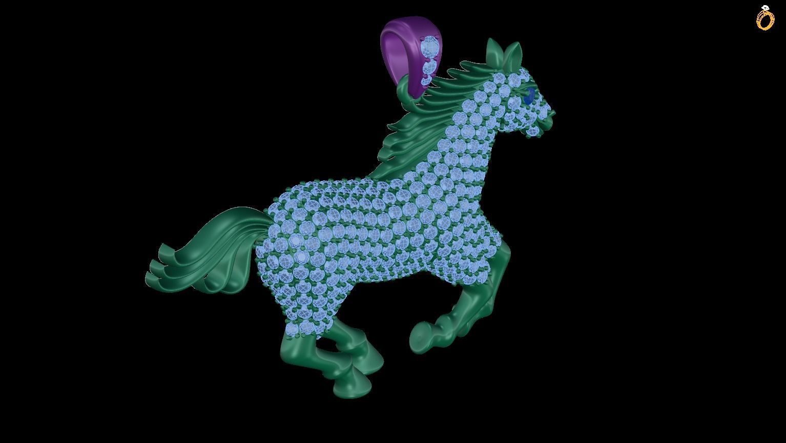 pendant horse ornament 3D print model_1