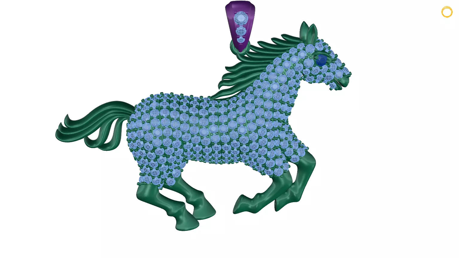 pendant horse ornament 3D print model_0