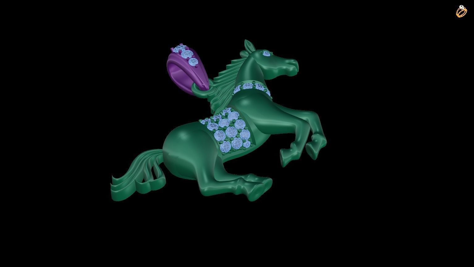 pendant stella and dot horse charm 3D print model_1
