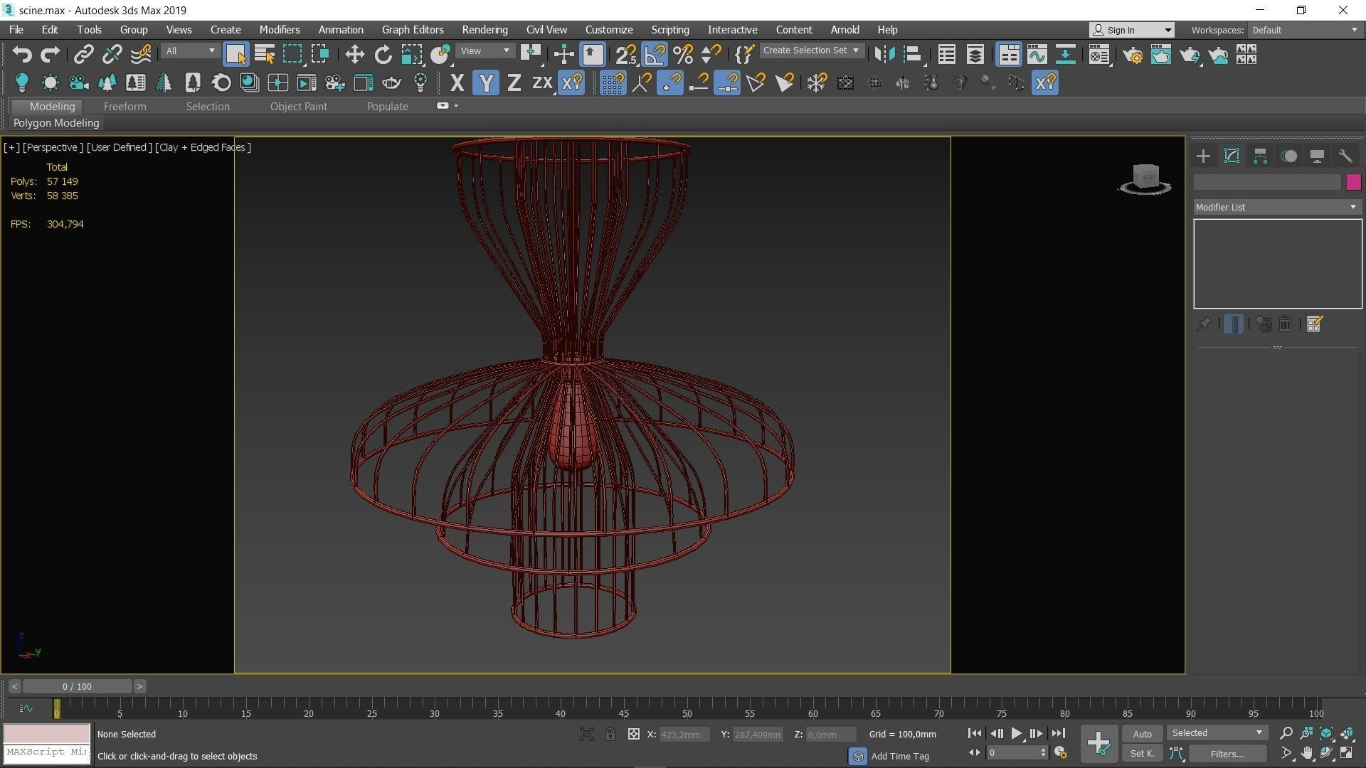Chandelier cage pendant light Low-poly 3D model_6