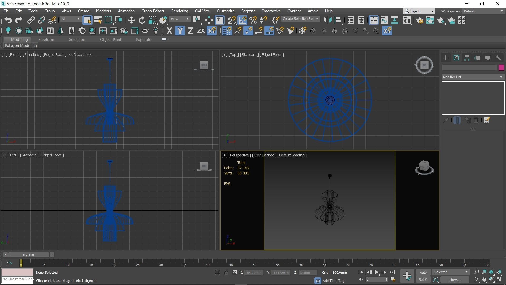 Chandelier cage pendant light Low-poly 3D model_8