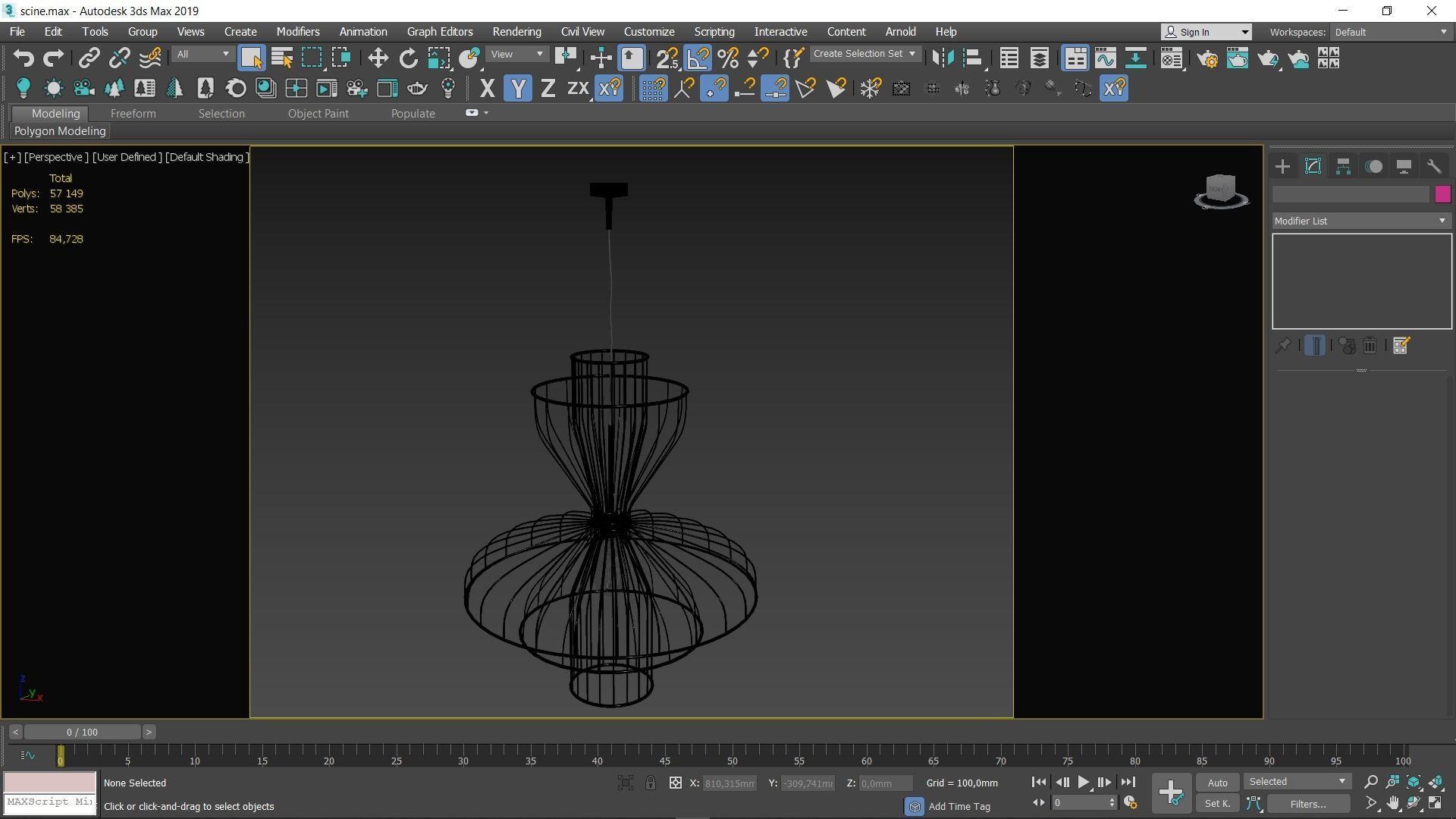 Chandelier cage pendant light Low-poly 3D model_2