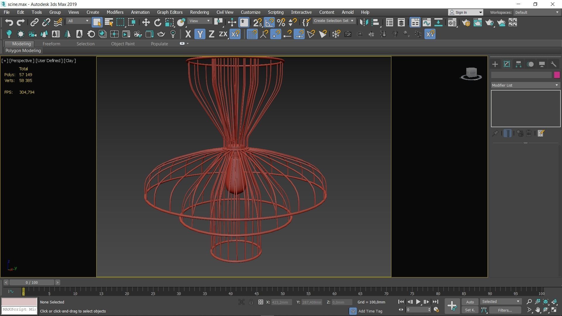 Chandelier cage pendant light Low-poly 3D model_7