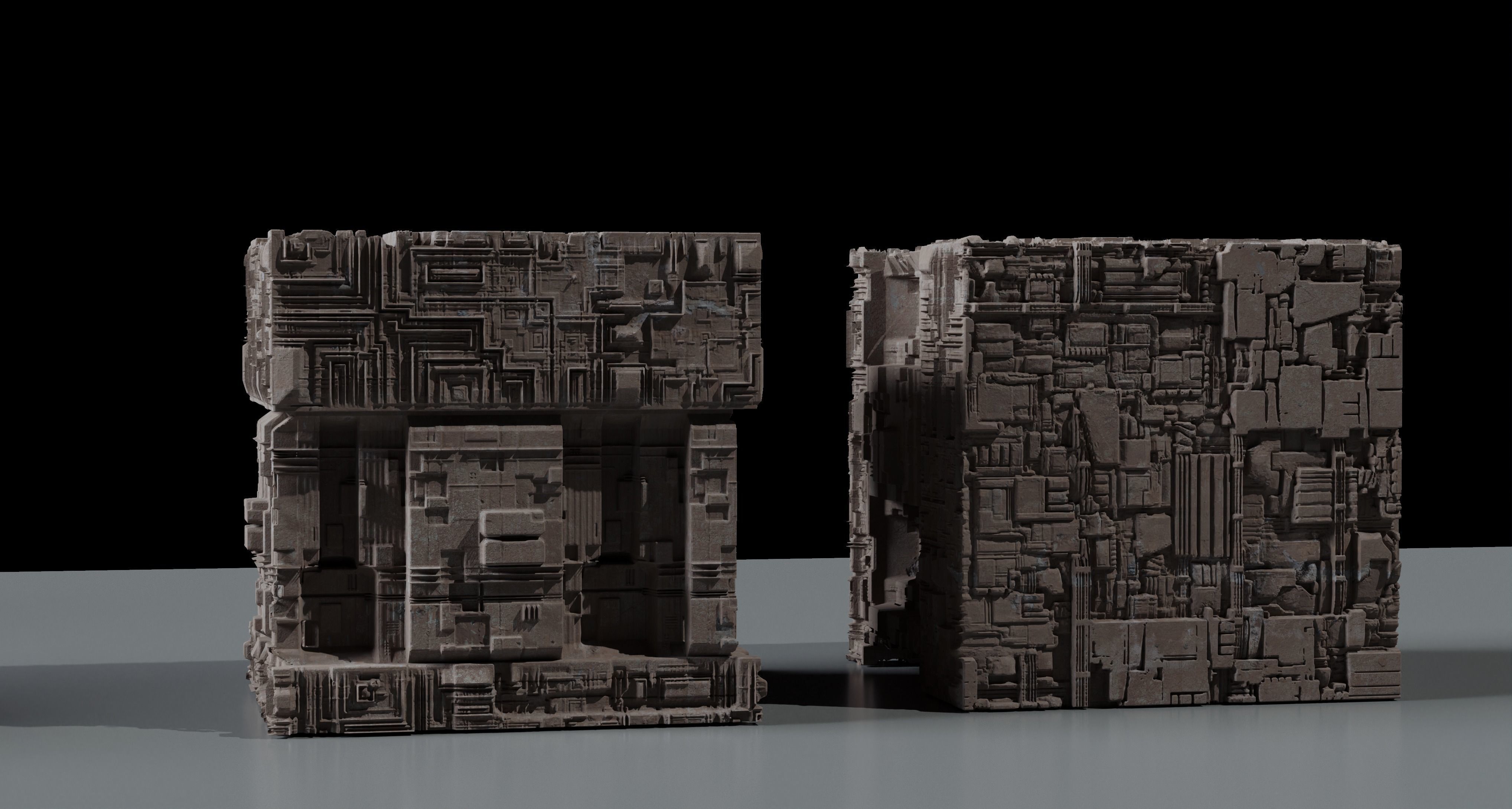 Ancient Sci-Fi Kitbash 3D Assets 3D model_7