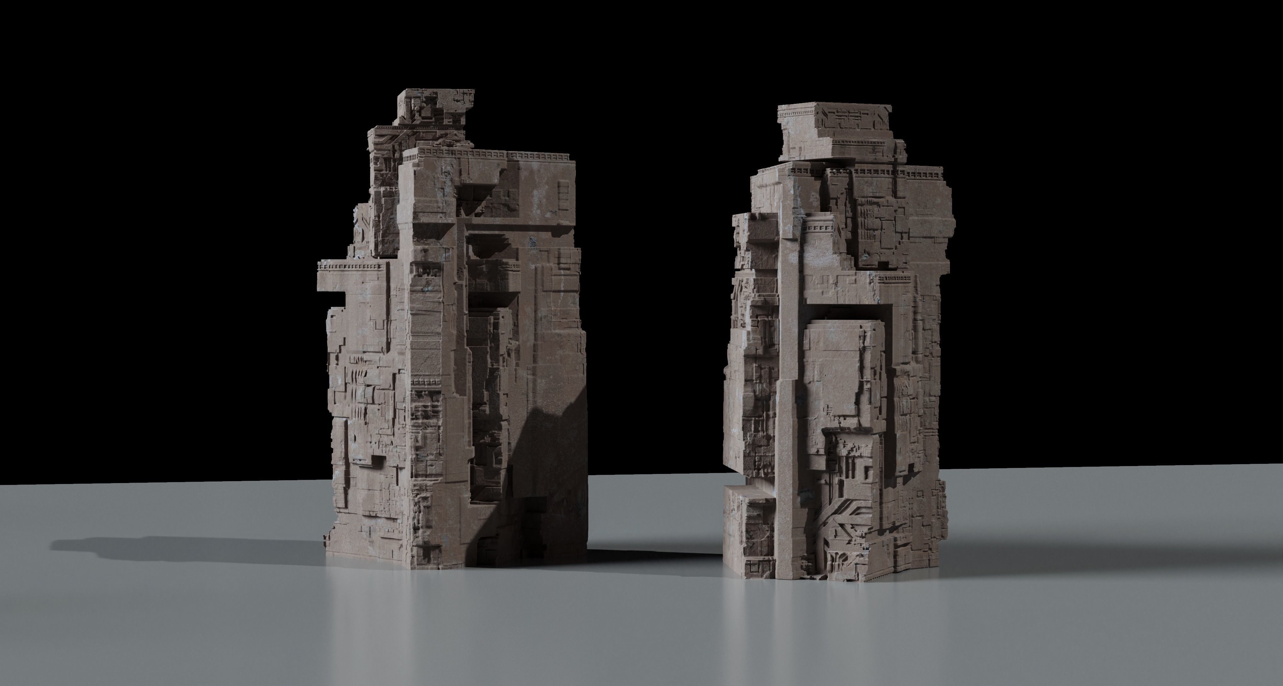 Ancient Sci-Fi Kitbash 3D Assets 3D model_9