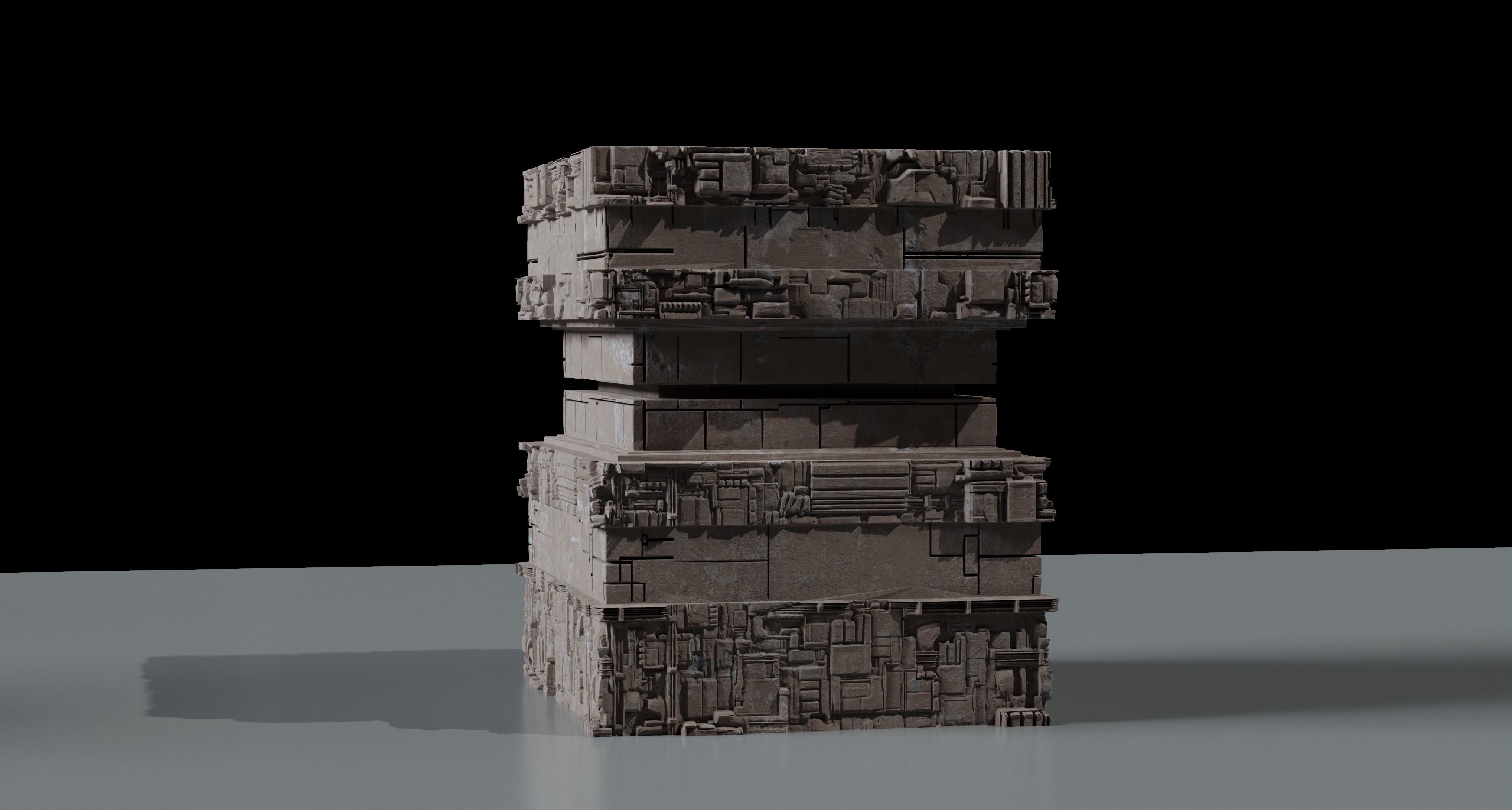 Ancient Sci-Fi Kitbash 3D Assets 3D model_8