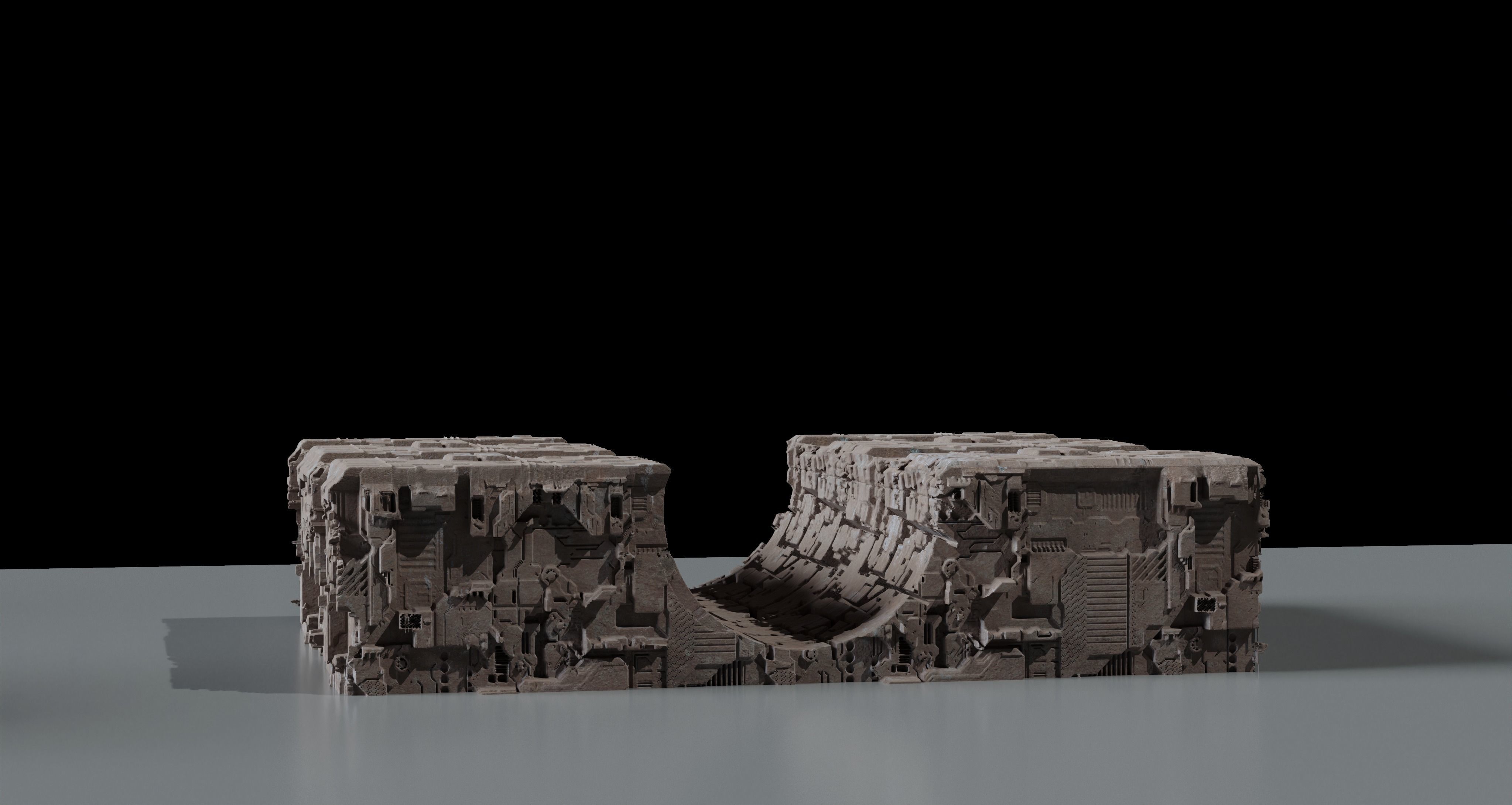 Ancient Sci-Fi Kitbash 3D Assets 3D model_10