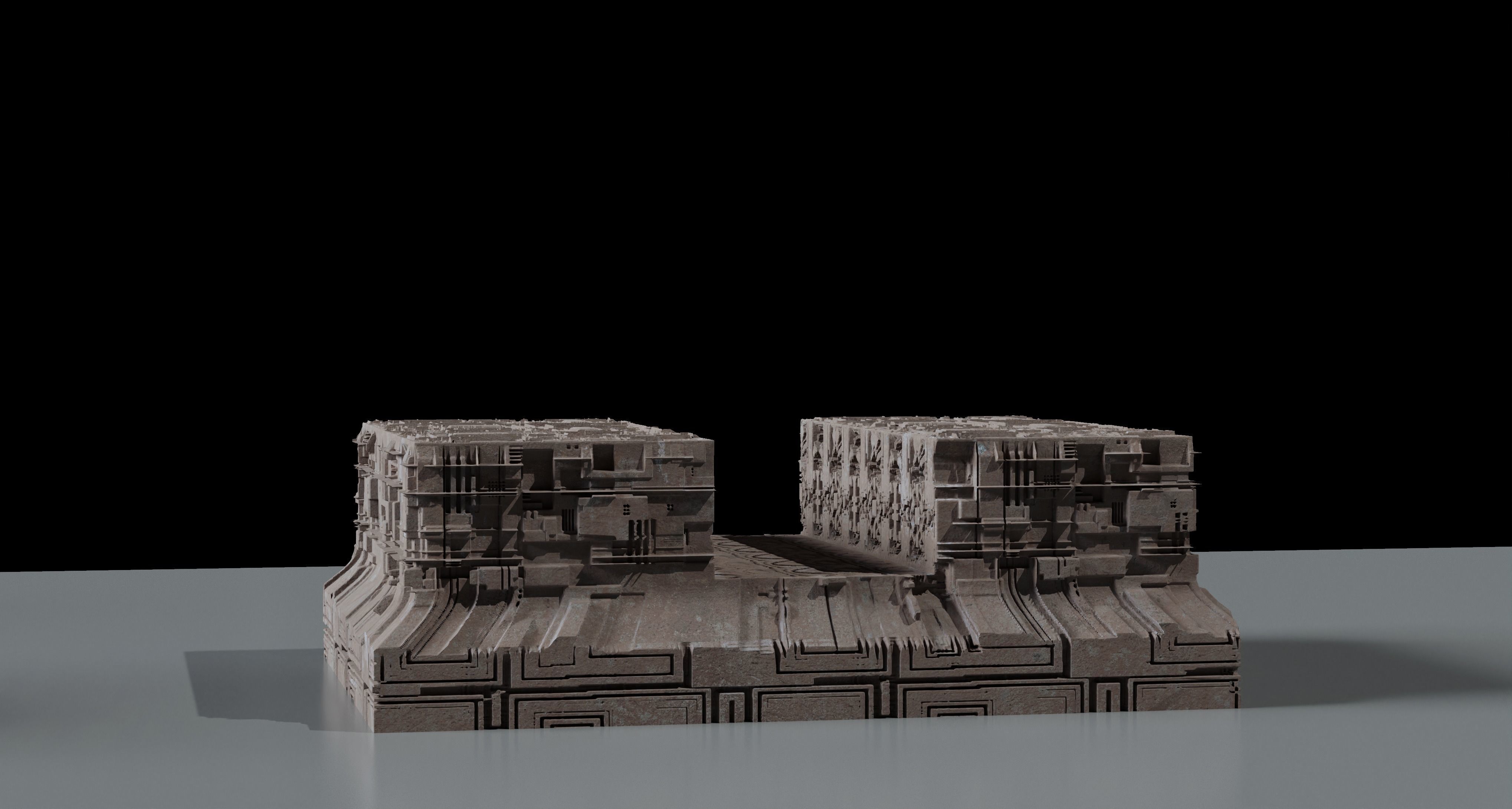 Ancient Sci-Fi Kitbash 3D Assets 3D model_11