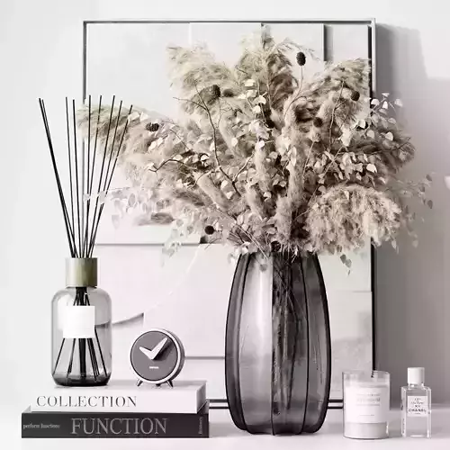 Decor set 5 reed diffuser in glass vase