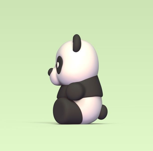 Cute Round Panda 3D print model_1