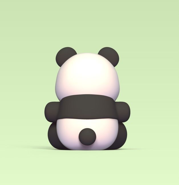 Cute Round Panda 3D print model_2