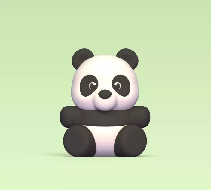 Cute Round Panda 3D print model_0