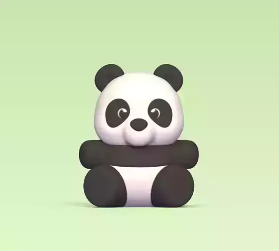 Cute Round Panda 3D print model