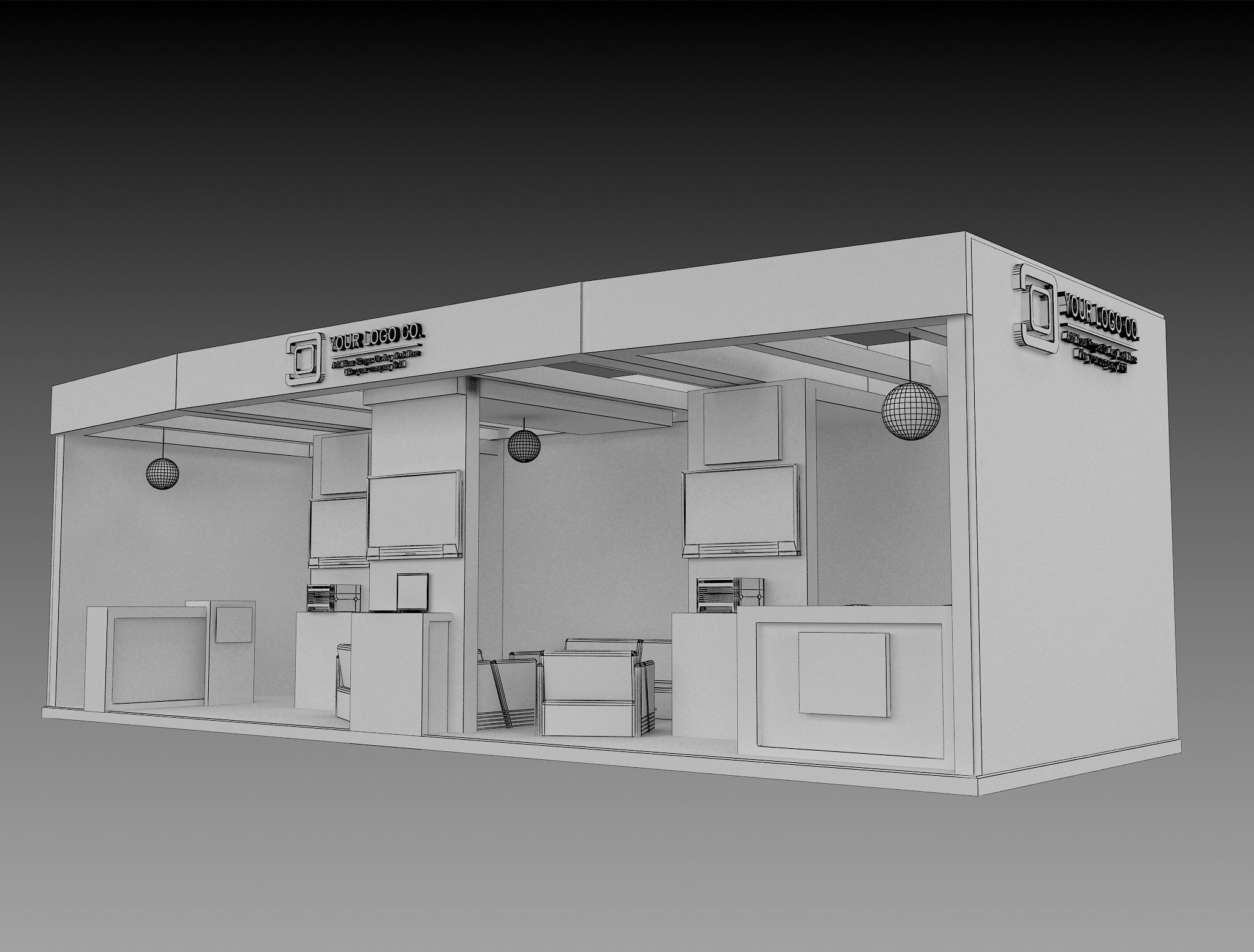 Booth Exhibition Stand a563c 3D model_11