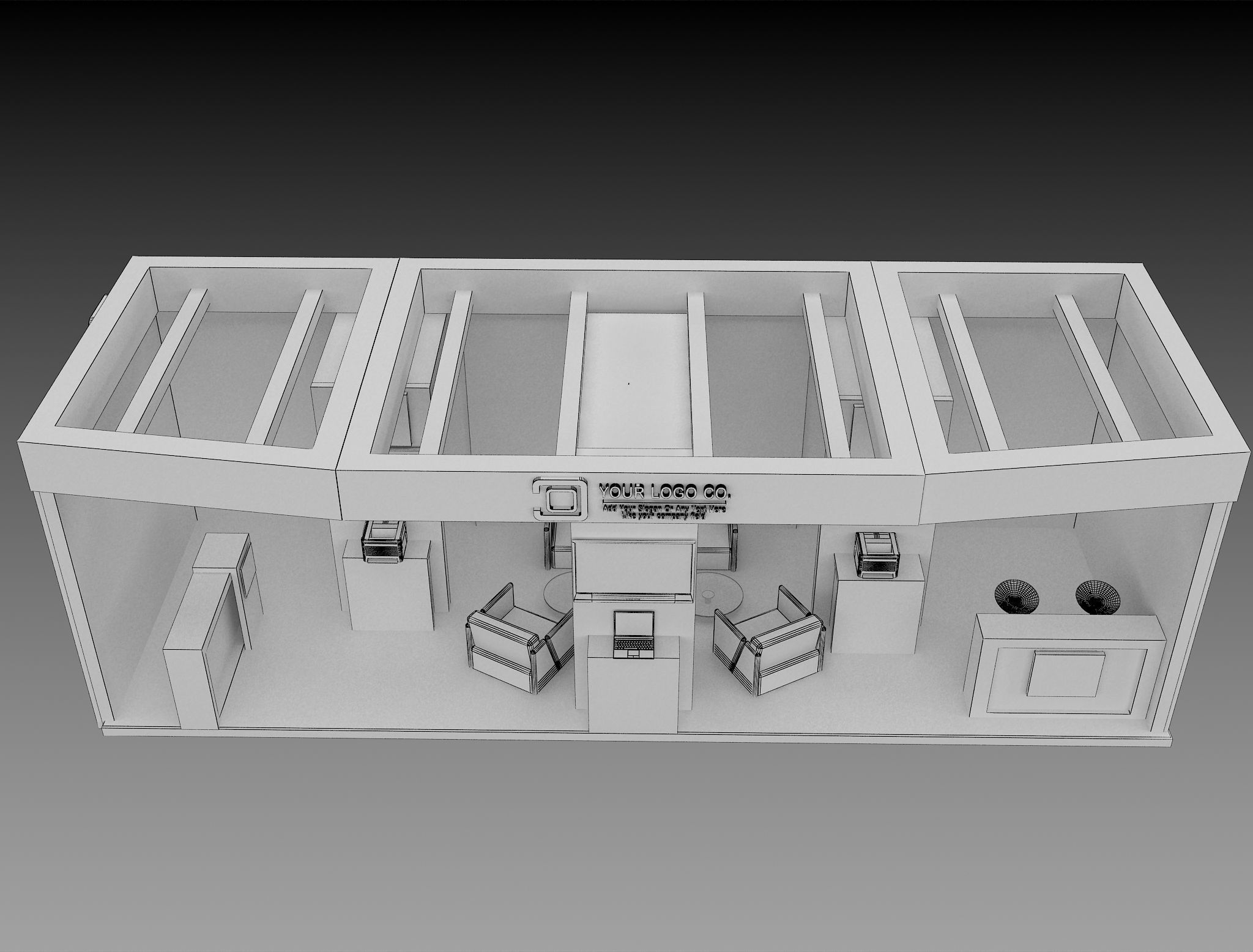 Booth Exhibition Stand a563c 3D model_5