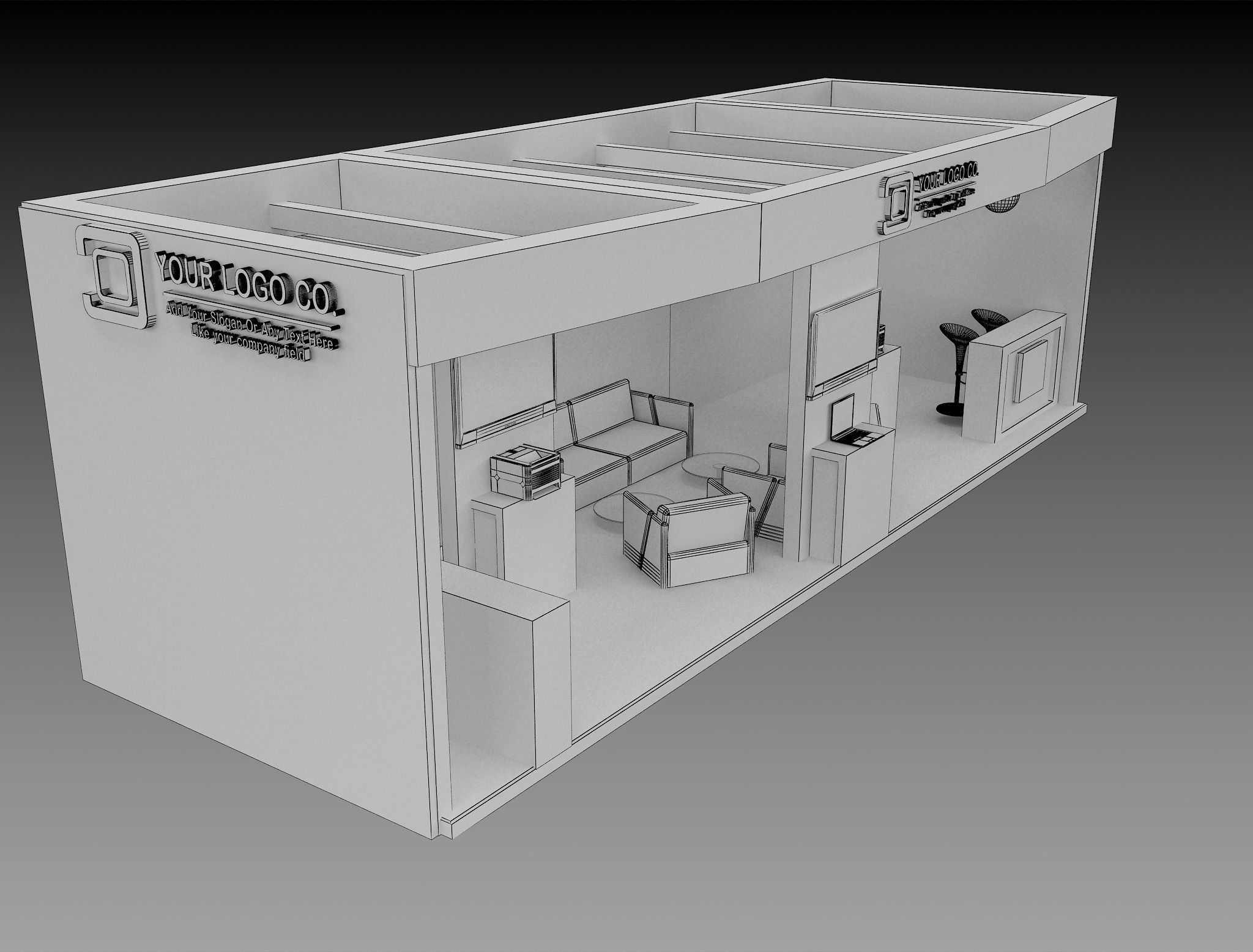 Booth Exhibition Stand a563c 3D model_9