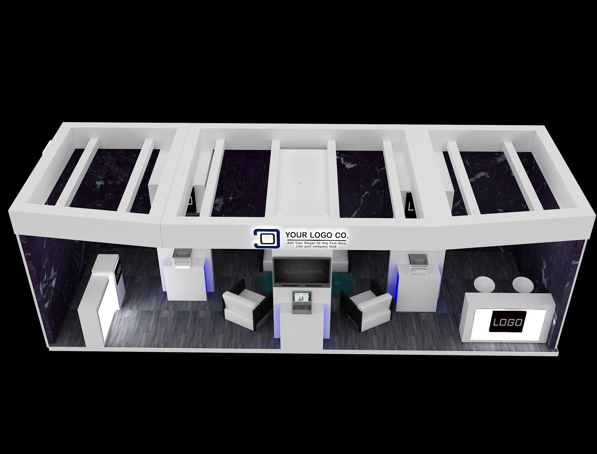 Booth Exhibition Stand a563c 3D model_4