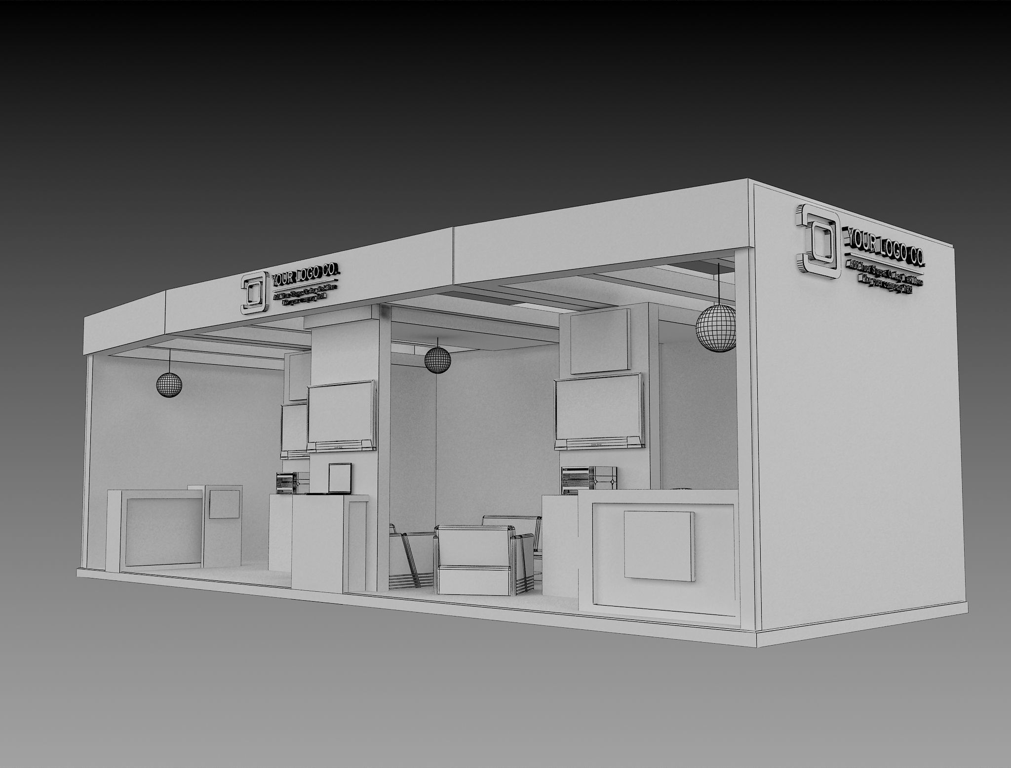 Booth Exhibition Stand a563c 3D model_3