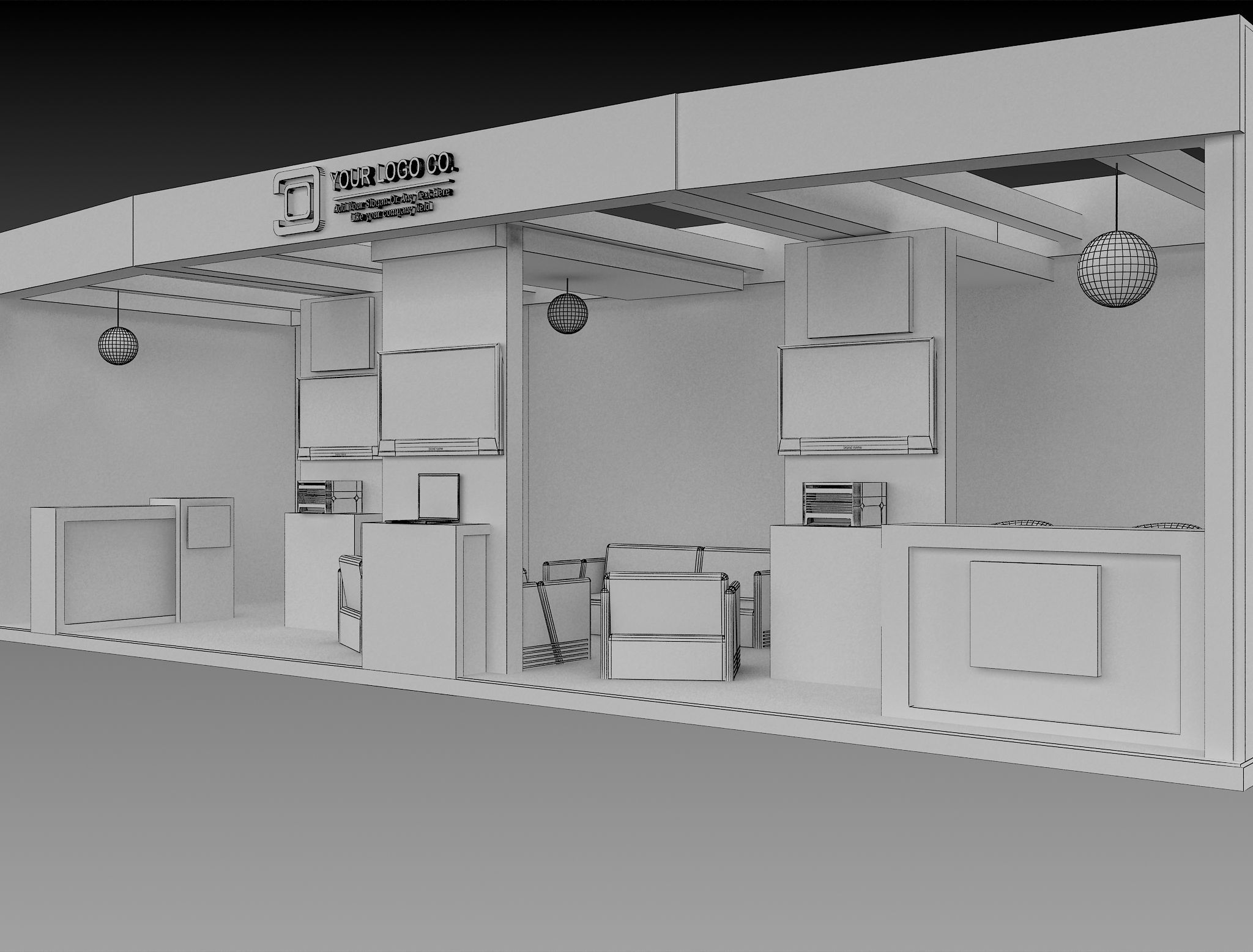 Booth Exhibition Stand a563c 3D model_15