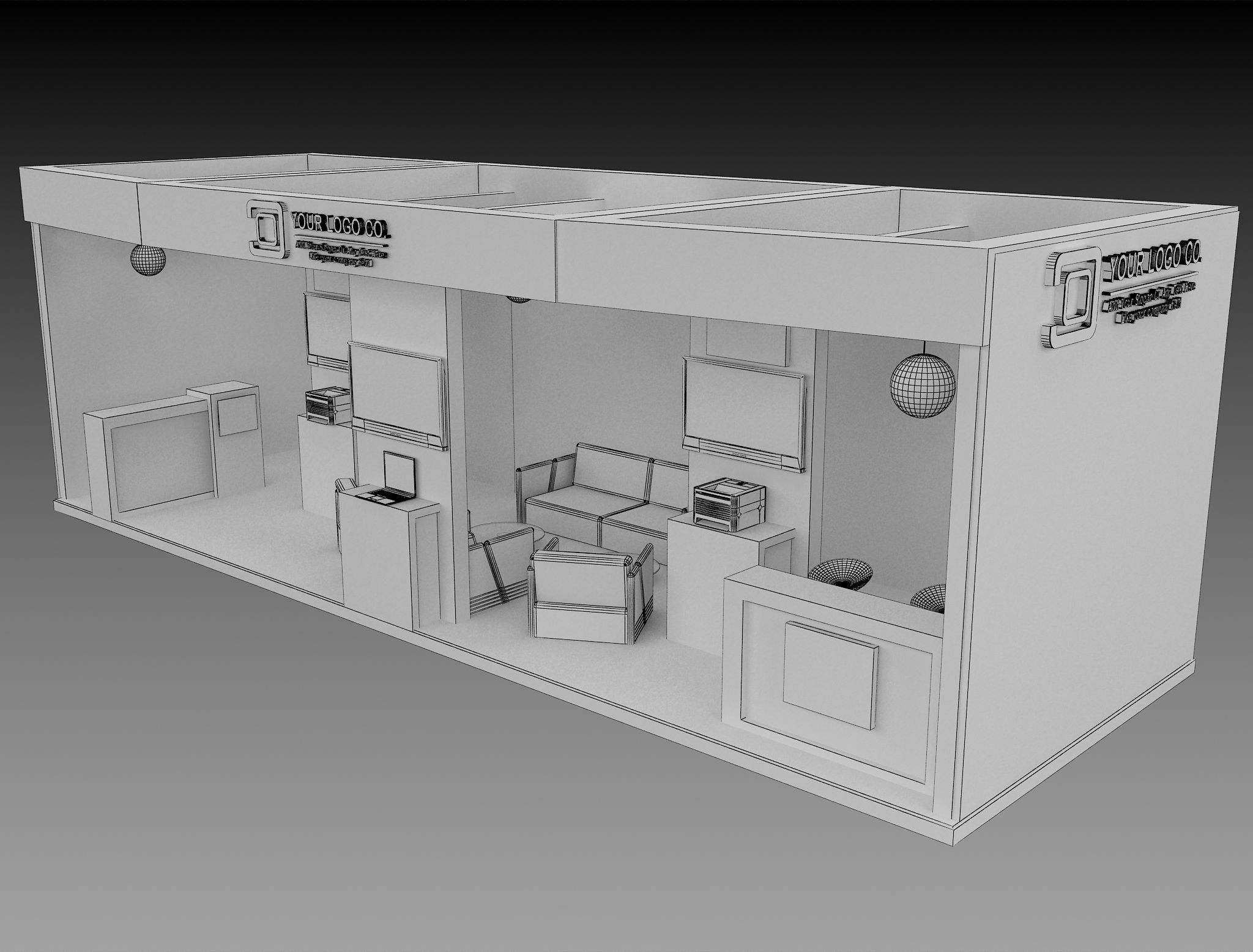 Booth Exhibition Stand a563c 3D model_7