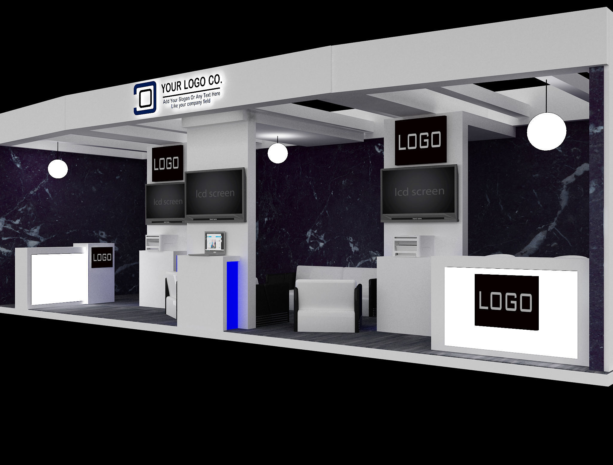 Booth Exhibition Stand a563c 3D model_14