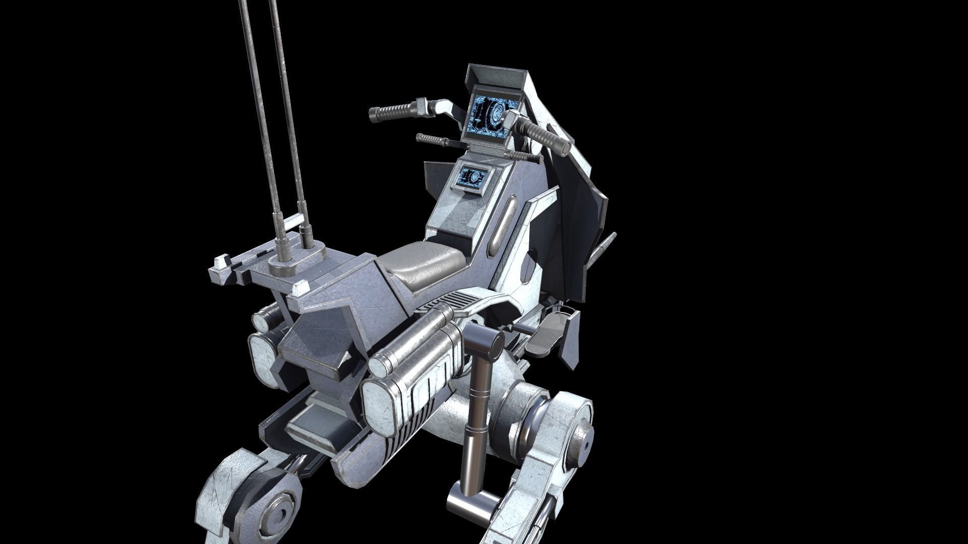 Sci fi Starwars Walker Low-poly 3D model_25