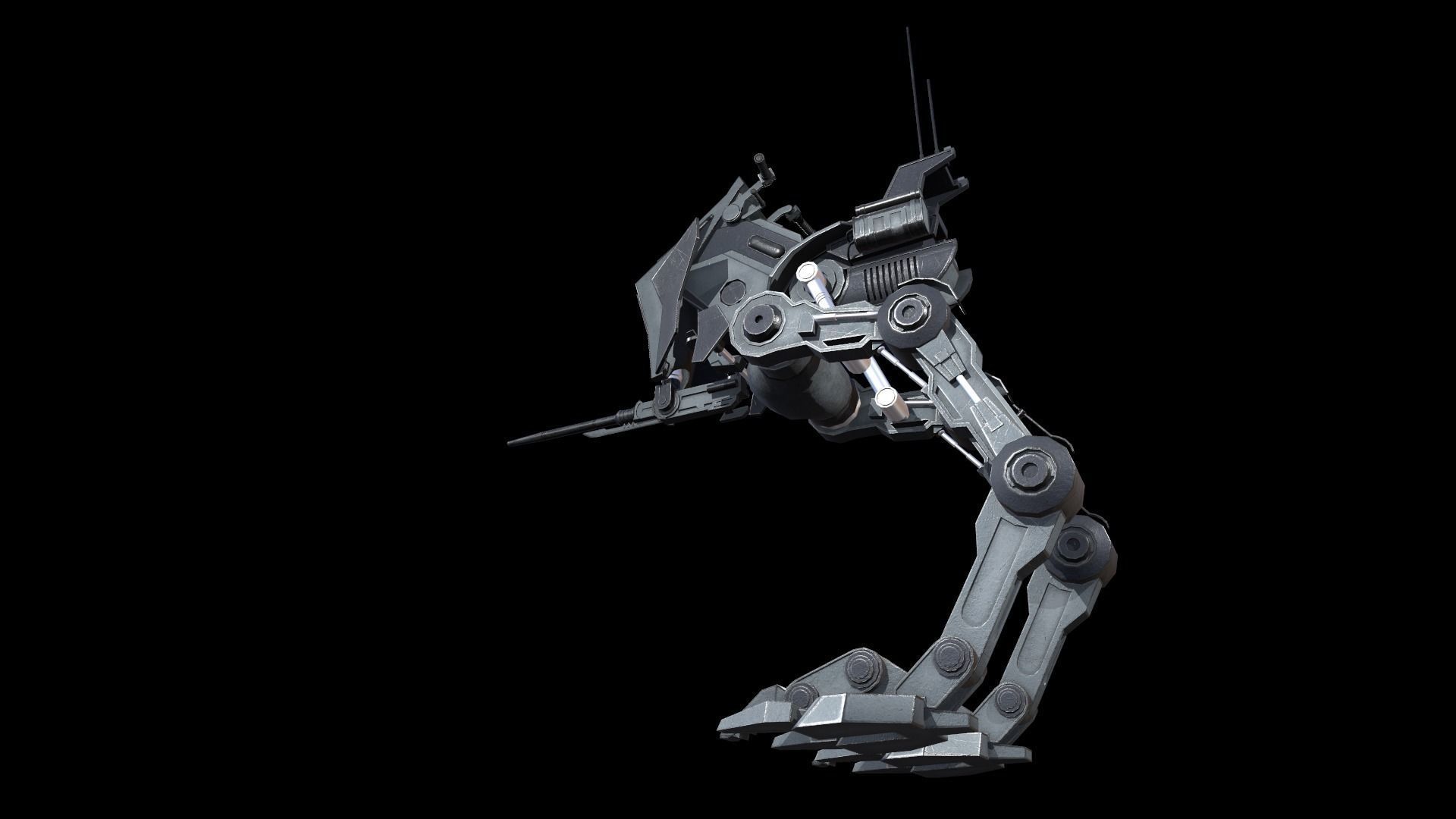 Sci fi Starwars Walker Low-poly 3D model_22