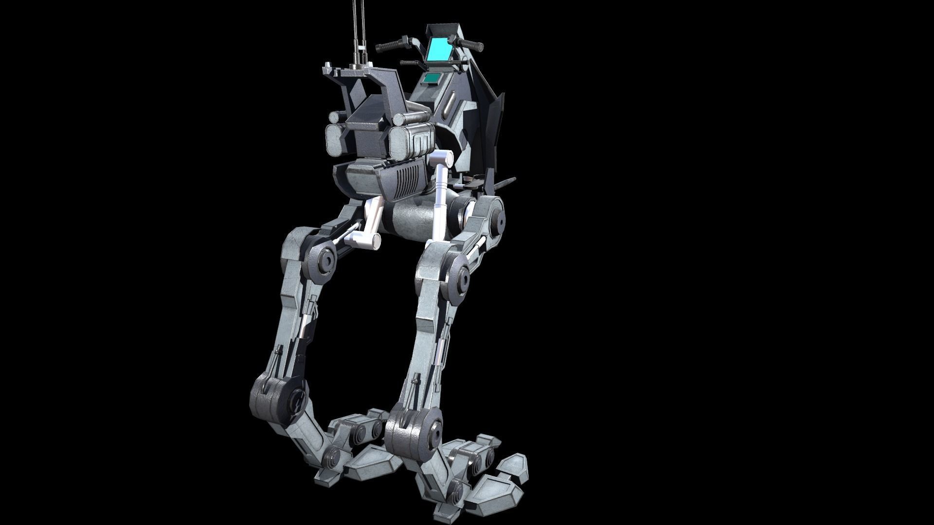 Sci fi Starwars Walker Low-poly 3D model_20