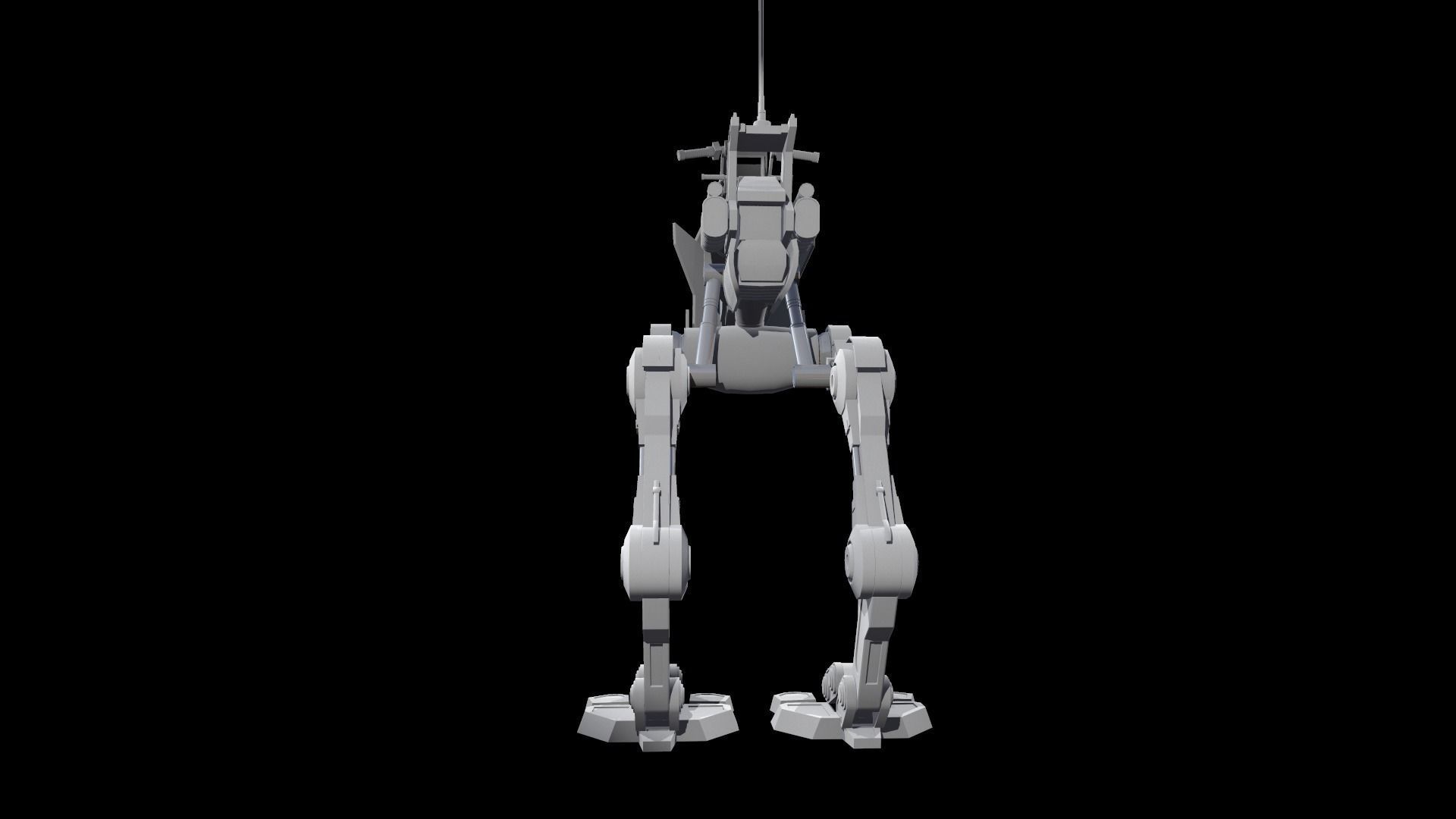 Sci fi Starwars Walker Low-poly 3D model_31