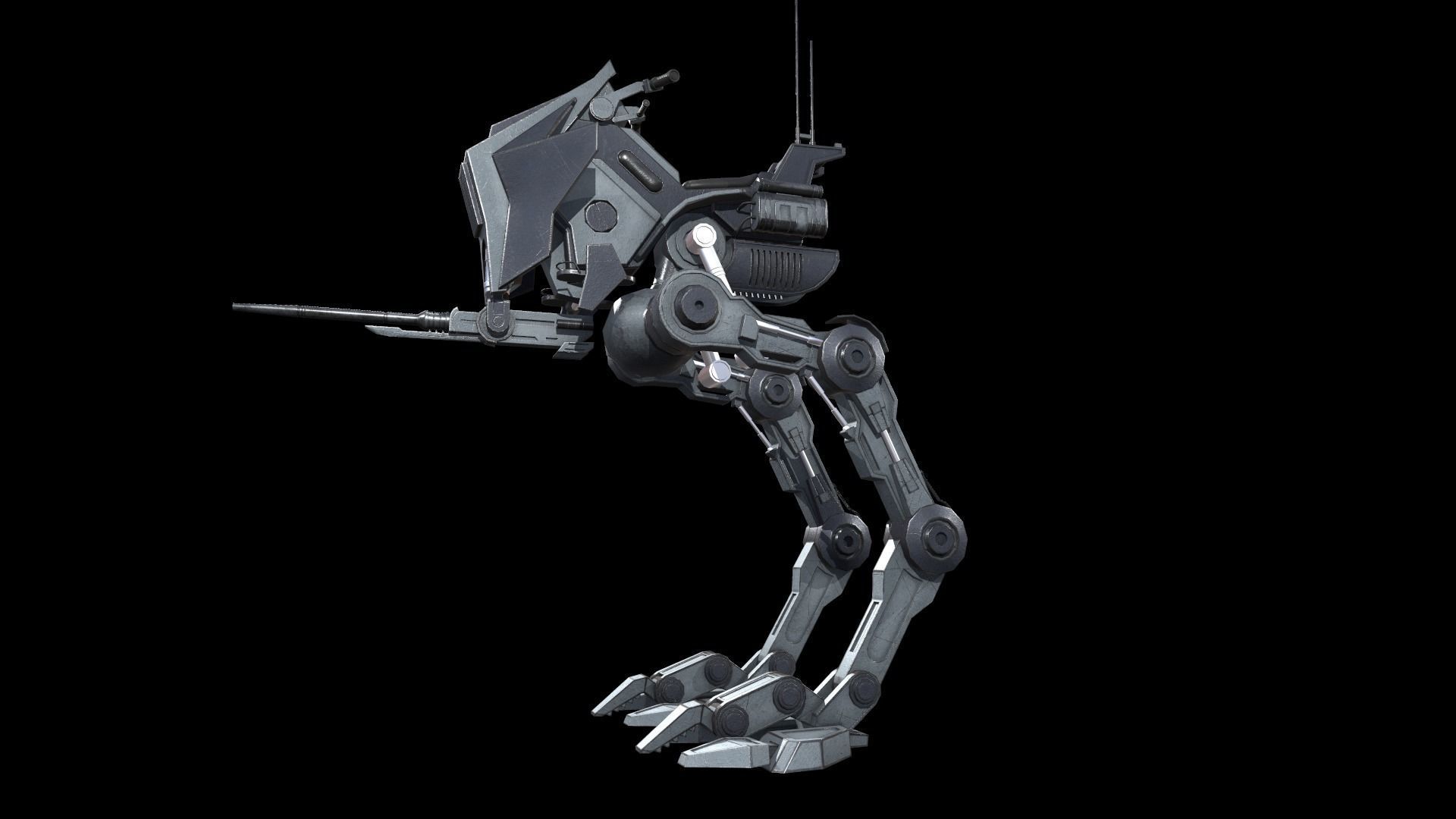 Sci fi Starwars Walker Low-poly 3D model_11